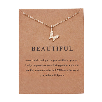 European and American cross-border explosion models paper card necklace series pearl animal alloy necklace women fashion clavicle chain wholesale