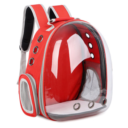 Solid color transparent pet bag cat bag out portable bag pet backpack pet space capsule wholesale cat supplies