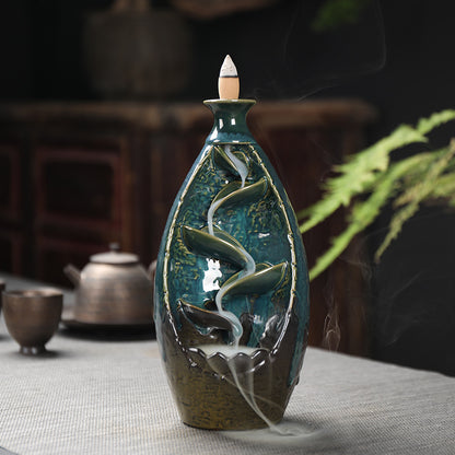 Backflow incense burner ceramic incense burner smoked sandalwood products furnace incense road big incense burner home crafts ornaments left and right source