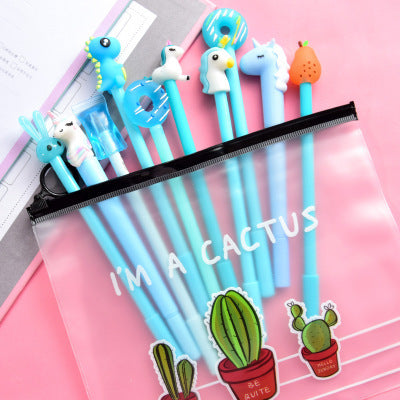 cute cartoon gel pen small fresh student stationery set combination pink signature pen