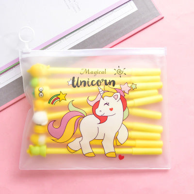 cute cartoon gel pen small fresh student stationery set combination pink signature pen