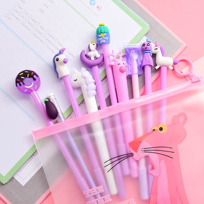 cute cartoon gel pen small fresh student stationery set combination pink signature pen