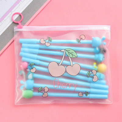 cute cartoon gel pen small fresh student stationery set combination pink signature pen