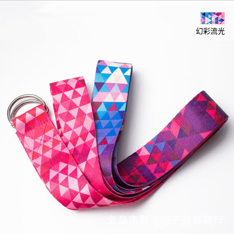 Vibrato color printing yoga stretch band Yoga shaping loop tension band sports fitness hip resistance band