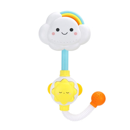 Baby bath toys, children's water bath toys, boys and girls, infants and young children, manual rainbow cloud spray shower