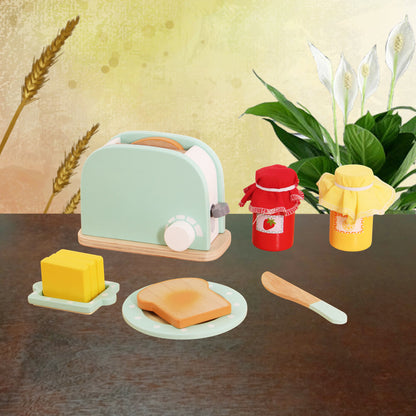 Children's simulation wooden bread maker coffee maker pancake maker mixer combination boy and girl kitchen play house toy