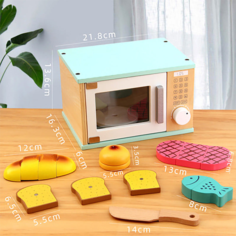 Children's simulation wooden bread maker coffee maker pancake maker mixer combination boy and girl kitchen play house toy