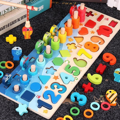 The new version of the girl's puzzle home with Chinese wooden blocks with numbers