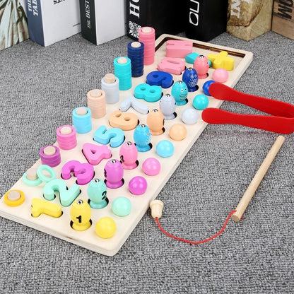 The new version of the girl's puzzle home with Chinese wooden blocks with numbers