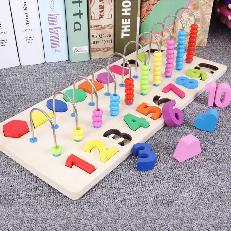 The new version of the girl's puzzle home with Chinese wooden blocks with numbers