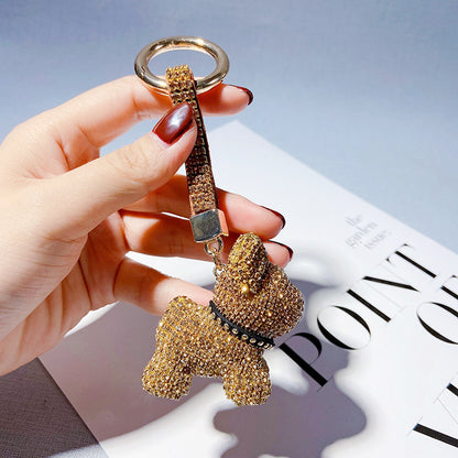 Fashion diamond claw chain French fighting dog keychain cartoon doll pendant creative gift high-end Shiba Inu female bag accessories