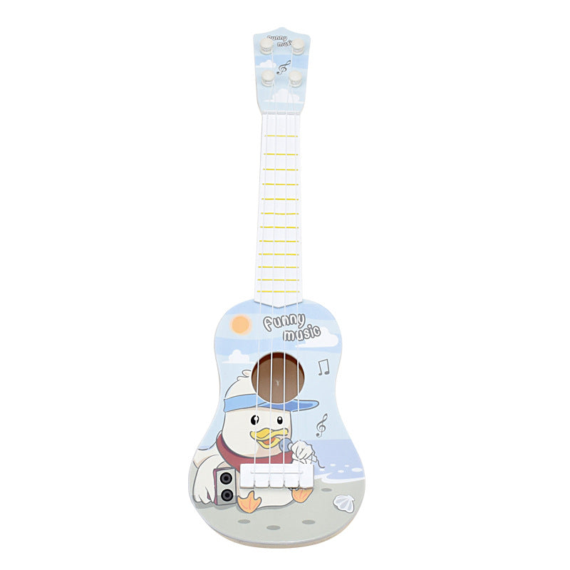 Children's trumpet simulation instrument ukulele mini four-string playable musical toy for early education for enlightenment