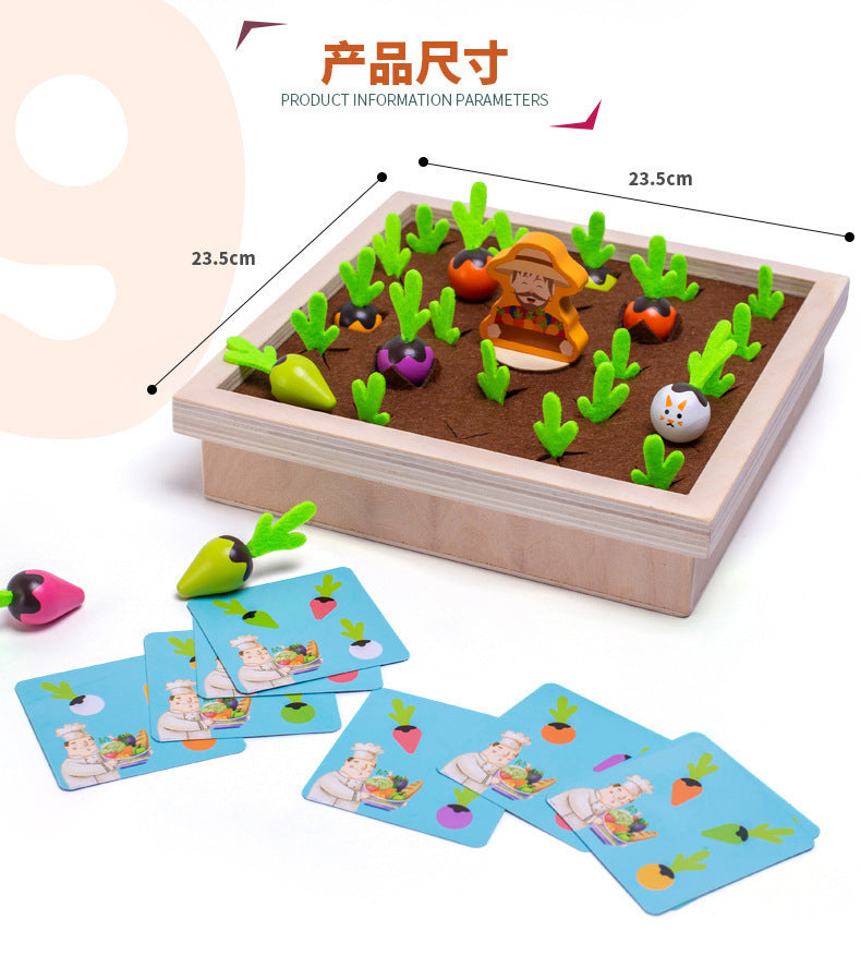 Farm pull radish desktop game baby puzzle early education building blocks vegetable memory chess game farm toys