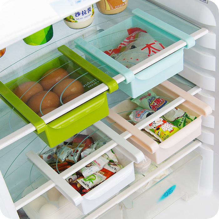 Creative home refrigerator fresh-keeping partition layer kitchen finishing storage box creative classification shelf storage basket 0.15