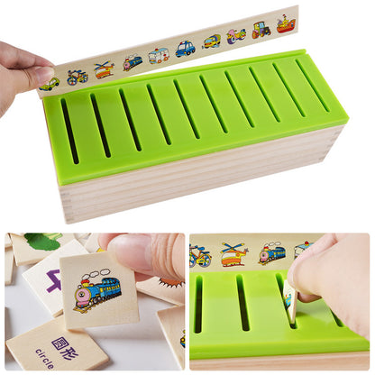 Montessori teaching aids, baby and children?s early education toys, knowledge classification learning box, wooden, animal and fruit cognition