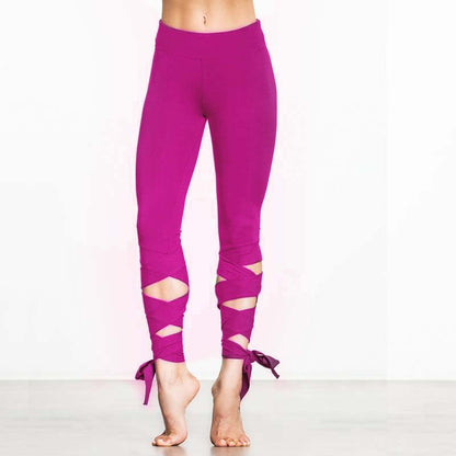 In stock! Exclusive for cross-border! New ebay winding yoga pants fitness pants dance ballet strap leggings