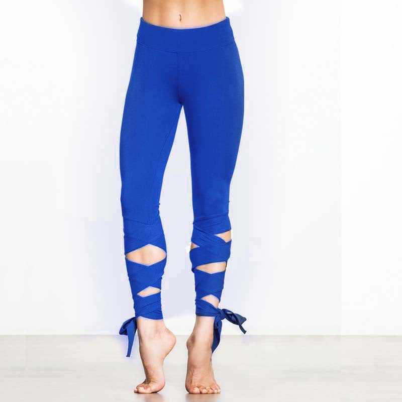 In stock! Exclusive for cross-border! New ebay winding yoga pants fitness pants dance ballet strap leggings