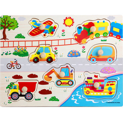 Factory direct animal digital letter hand grab board jigsaw puzzle 1-3-4 years old intellectual baby wooden toy