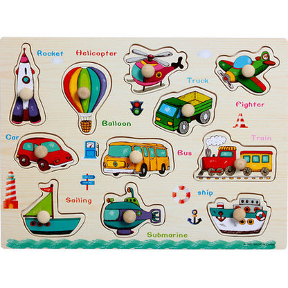 Factory direct animal digital letter hand grab board jigsaw puzzle 1-3-4 years old intellectual baby wooden toy