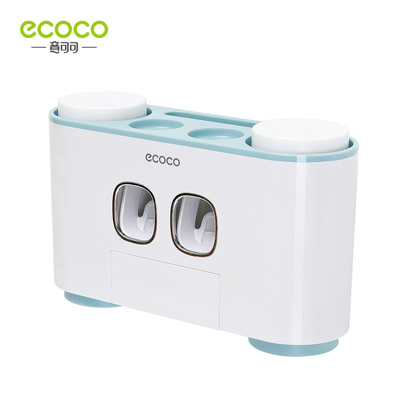 ECOCO Wall-mount Toothbrush Holder Auto Squeezing Toothpaste Dispenser Toothbrush Toothpaste Cup Storage Bathroom Accessories