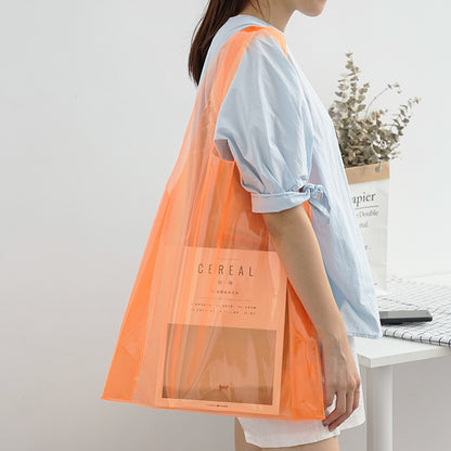 Transparent pvc bag female jelly bag gift bag custom net red shopping bag plastic bag tote bag custom logo