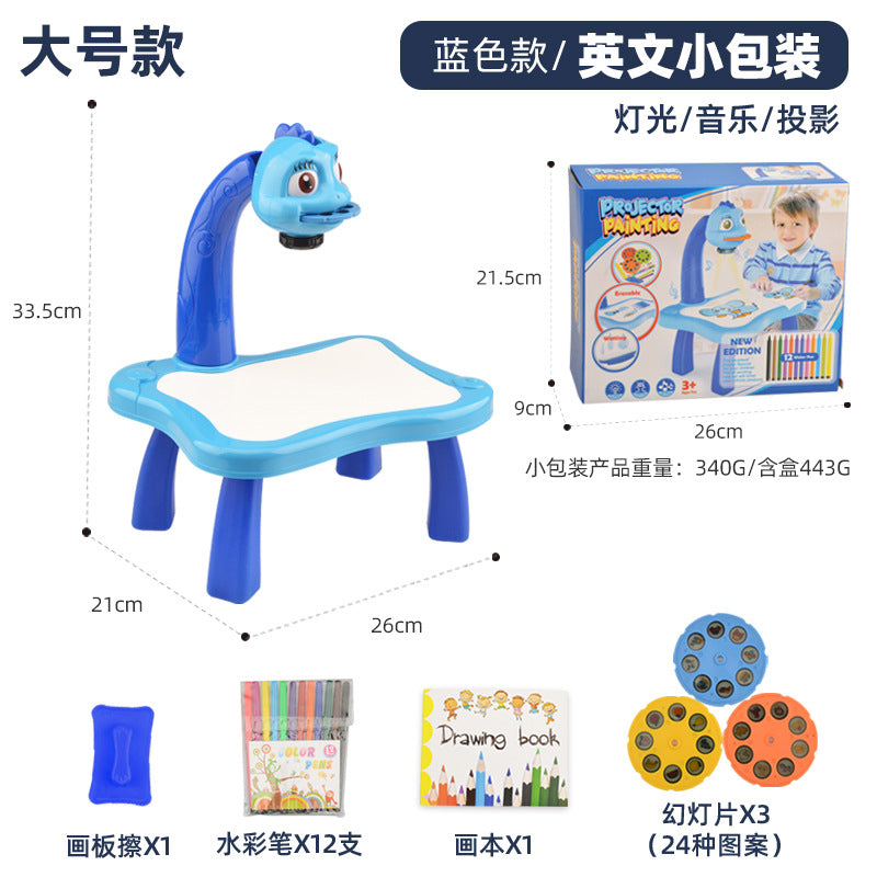 Children's projection drawing board can be wiped painting table writing board early childhood education graffiti board baby learning table factory spot