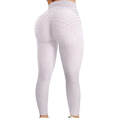 Sports quick-drying fitness casual pineapple lattice yoga pants hip-lifting bubble pants ladies jacquard multi-color trousers