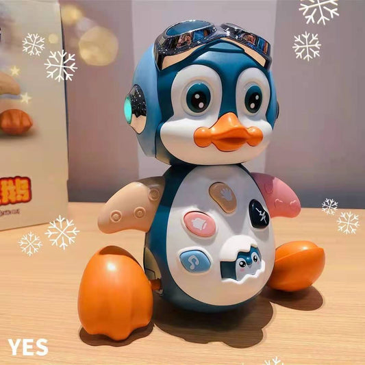 Electric swinging pet penguin duckling music lighting early education enlightenment guide 6-12 months baby crawling toy