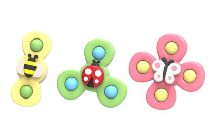 Flower Sucker Turning Music Children's Fun Insect Finger Spinning Top Rattle Baby Bathroom Toys Wholesale