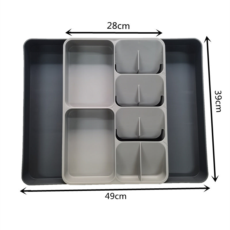 A variety of retractable cutlery and chopsticks storage box kitchen drawer organizer cutlery divider shelf storage rack