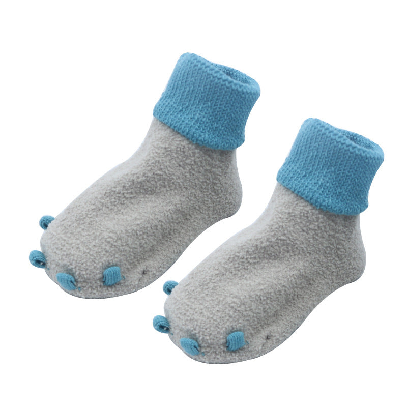 Autumn and winter baby socks terry socks paw socks non-slip dot glue floor socks baby socks spot wholesale