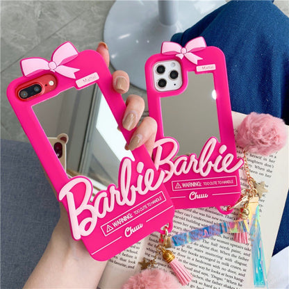 Three-dimensional Barbie mirror for Apple/iphone mobile phone case 11/12Max/13/X7 silicone SE protective case x