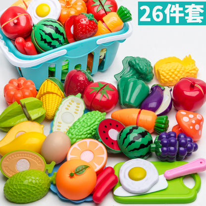 Children's Play House Toys Kitchen Girls Shopping Cart Vegetables Cut and Watch Baby Cut Fruits Boy Combination Fun