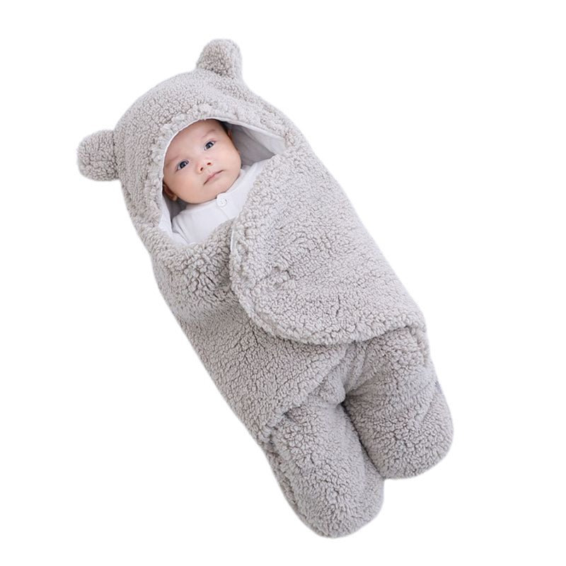 Infant Super Soft Autumn and Winter Plush Swaddling Blanket Creative Baby Anti-kick Quilt Blanket