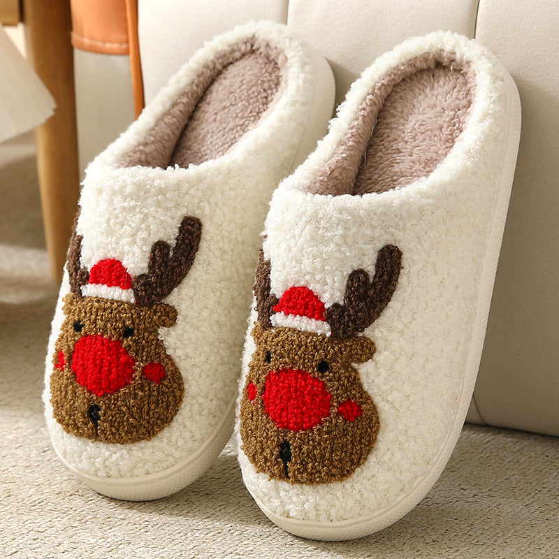 2023 New Autumn and Winter Cotton Slippers Home Comfortable Devil's Eye Men and Women Couples Thick Bottom Warm Indoor Slippers