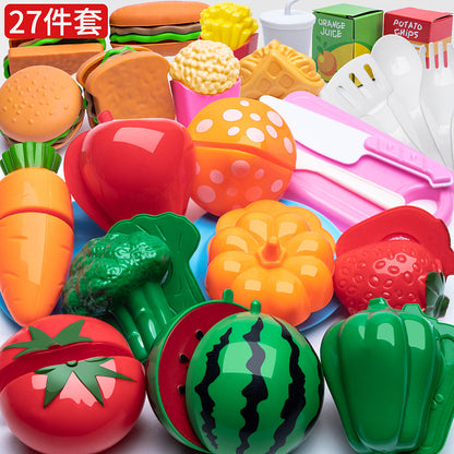 Children's Play House Toys Kitchen Girls Shopping Cart Vegetables Cut and Watch Baby Cut Fruits Boy Combination Fun