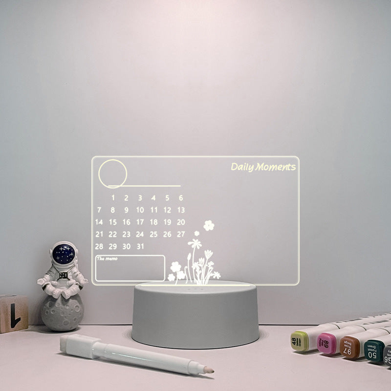 Acrylic noteboard erasable luminous transparent home desktop ins memo reminder small whiteboard writing message board