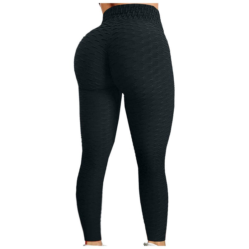 Sports quick-drying fitness casual pineapple lattice yoga pants hip-lifting bubble pants ladies jacquard multi-color trousers