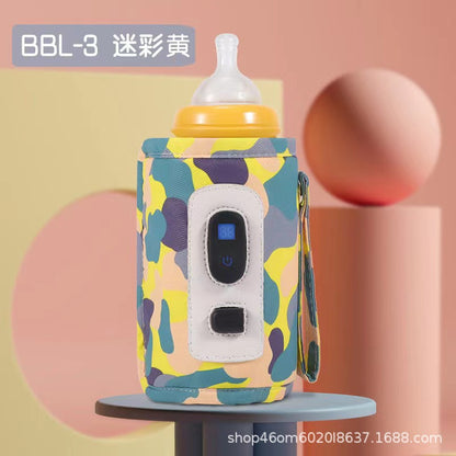 Baby bottle insulation cover USB heating thermostat warm milk artifact with temperature display bottle out portable insulation cover