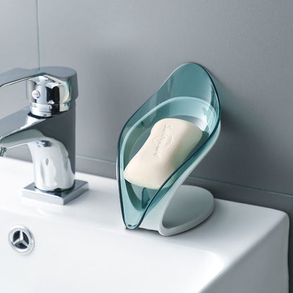 Bathroom Soap Holder Leaf Shape Soap Box Bathroom Kitchen Dish Storage Box Non-slip Drain Soap Storage CaseContainer accessories