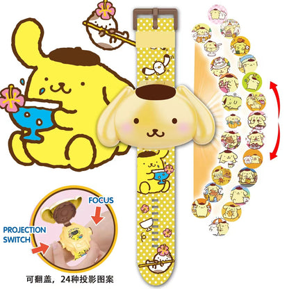 Strawberry Bear Pudding Dog Projection Watch Children Cartoon Electronic Watch Boys and Girls Baby Kindergarten Gift Toy Watch