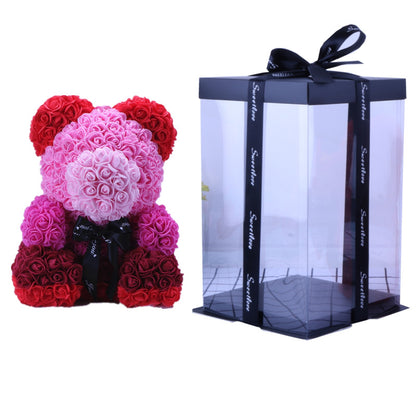 Valentine's Day Gift 40cm Rose Bear Wedding Dress Model Immortal Flower Bear Heart 25cm Flower Bear Wholesale