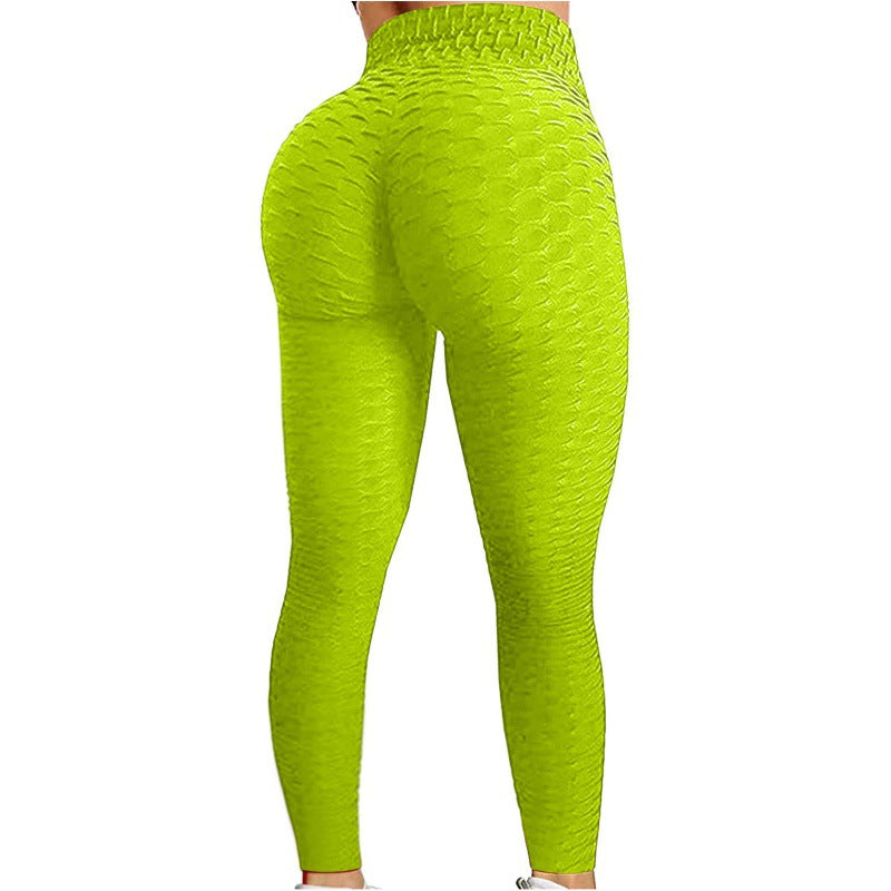 Sports quick-drying fitness casual pineapple lattice yoga pants hip-lifting bubble pants ladies jacquard multi-color trousers