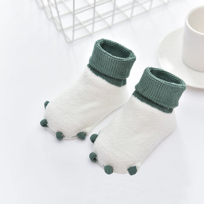 Autumn and winter baby socks terry socks paw socks non-slip dot glue floor socks baby socks spot wholesale