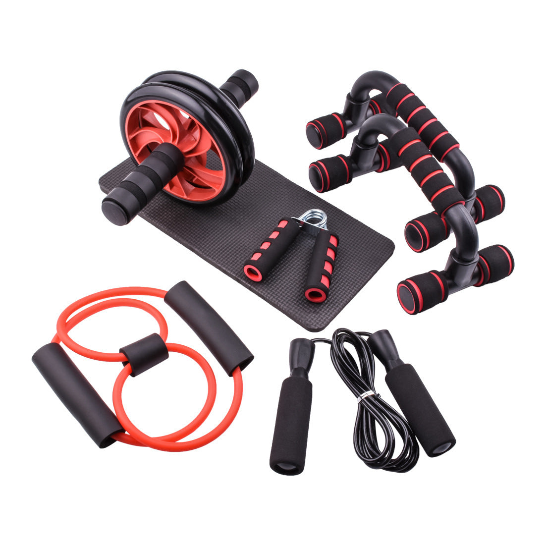 Abdominal wheel 7-piece set indoor sports equipment push-up bracket ab wheel sports fitness supplies home