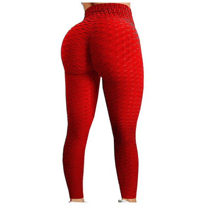 Sports quick-drying fitness casual pineapple lattice yoga pants hip-lifting bubble pants ladies jacquard multi-color trousers