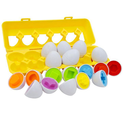 Early education educational toys identify color smart eggs simulation eggs 12 sets of fruit and vegetable shape twisted eggs