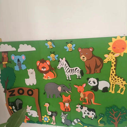 Supply felt learning board infants and young children practice early education wall stickers hanging educational toys farm story diy set