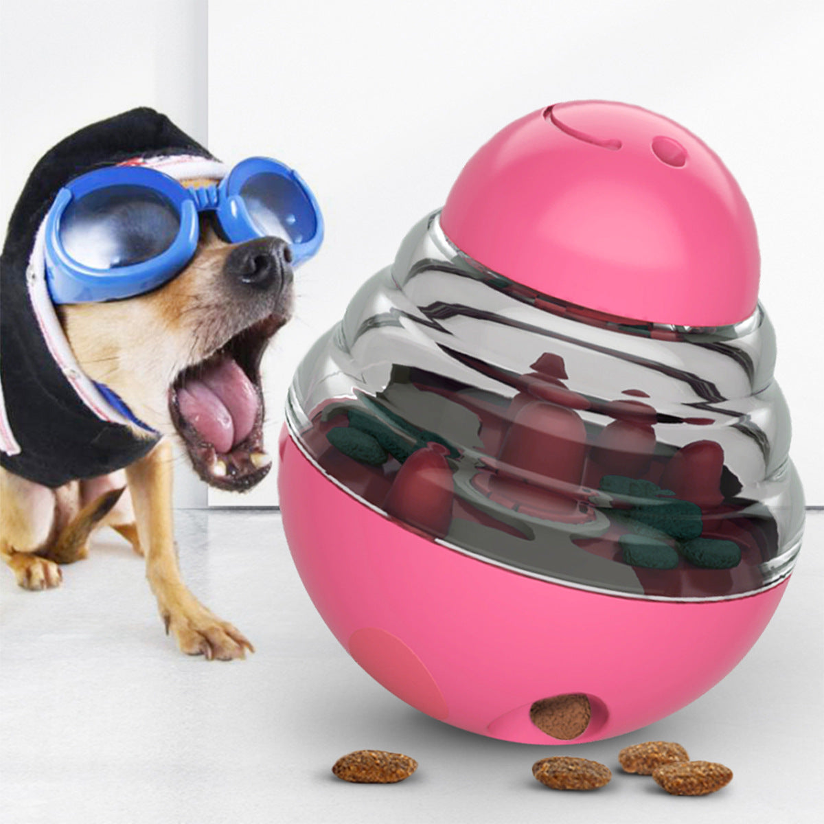 Pet supplies factory home wholesale company new food leaker tumbler ball balance car dog toy