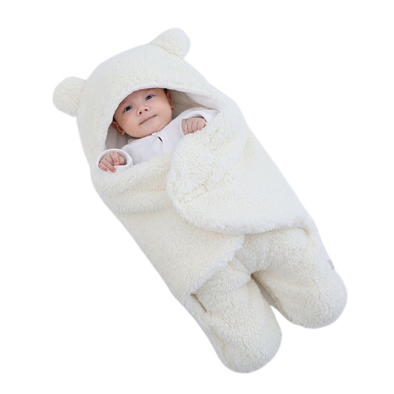 Infant Super Soft Autumn and Winter Plush Swaddling Blanket Creative Baby Anti-kick Quilt Blanket